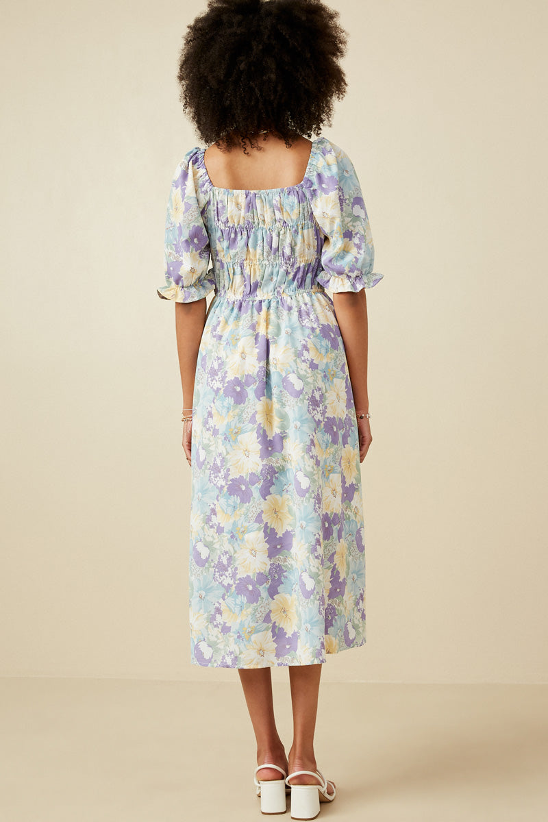 Womens Floral Smocked Dress Womens Floral Smocked Dress