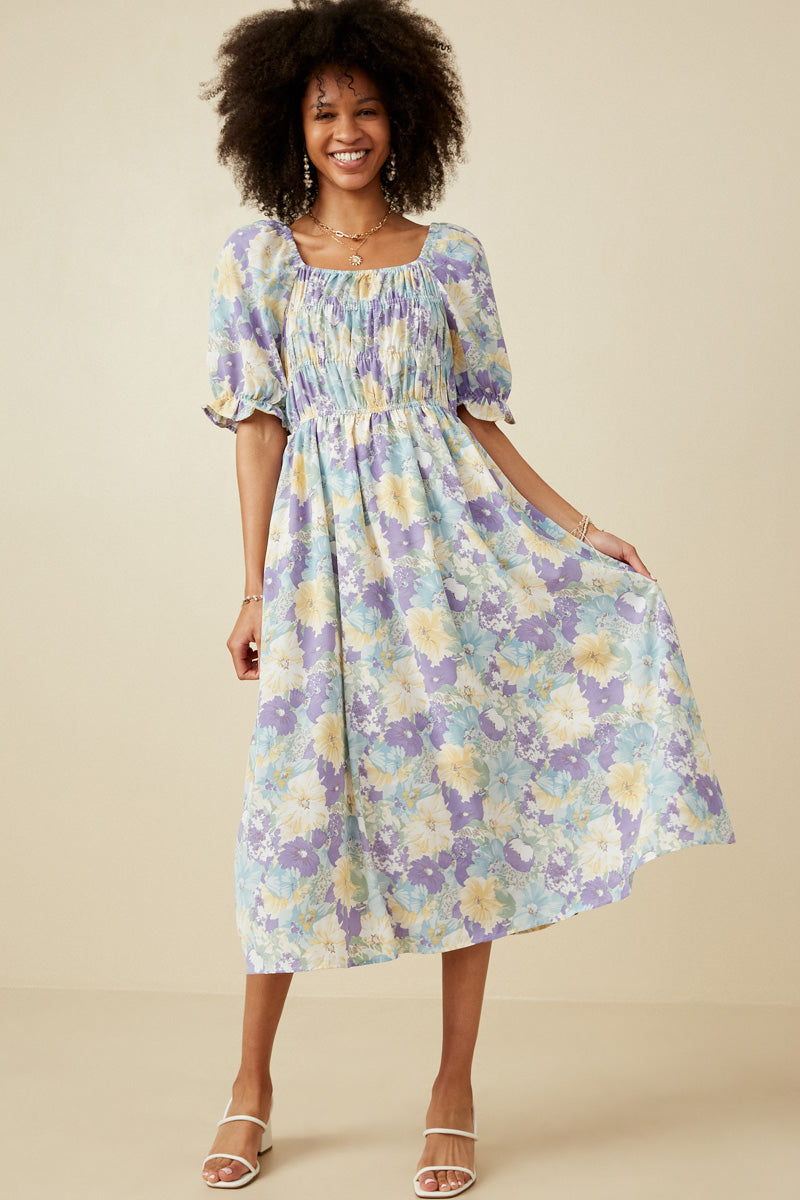 Womens Floral Smocked Dress | Mommy and Me Lavender Mix / M Lavender Mix *Women's Dresses Casual Dresses Hayden Girls Womens Floral Smocked Dress | Mommy and Me Lavender Mix / M Lavender Mix *Women's Dresses Casual Dresses Hayden Girls