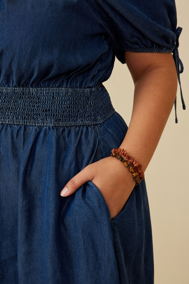 Womens Smocked Waist Dress | Mommy and Me Dark Denim / S Dark Denim *Women's Dresses Casual Dresses Hayden Girls Womens Smocked Waist Dress | Mommy and Me Dark Denim / S Dark Denim *Women's Dresses Casual Dresses Hayden Girls