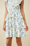 Womens Textured Romantic Floral Split Tiered Dress Front