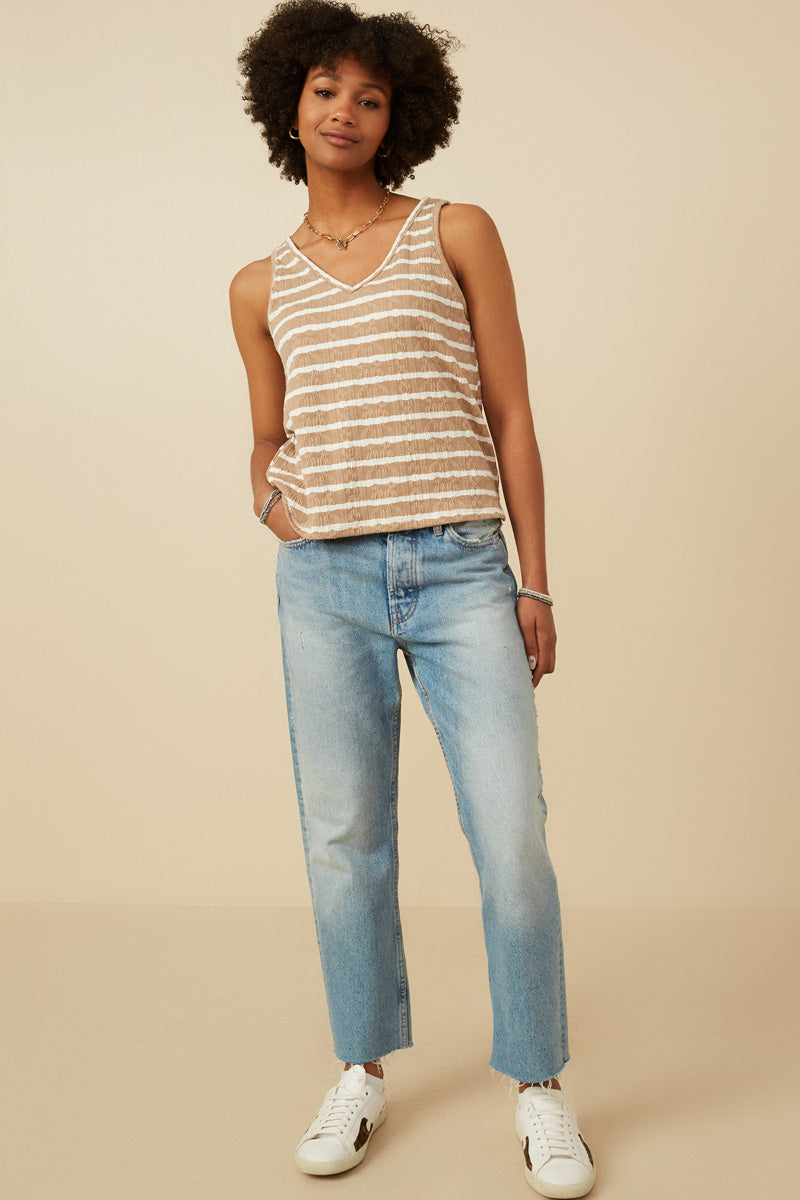 Womens Cable Textured Striped V Neck | Cute Girls' Clothes