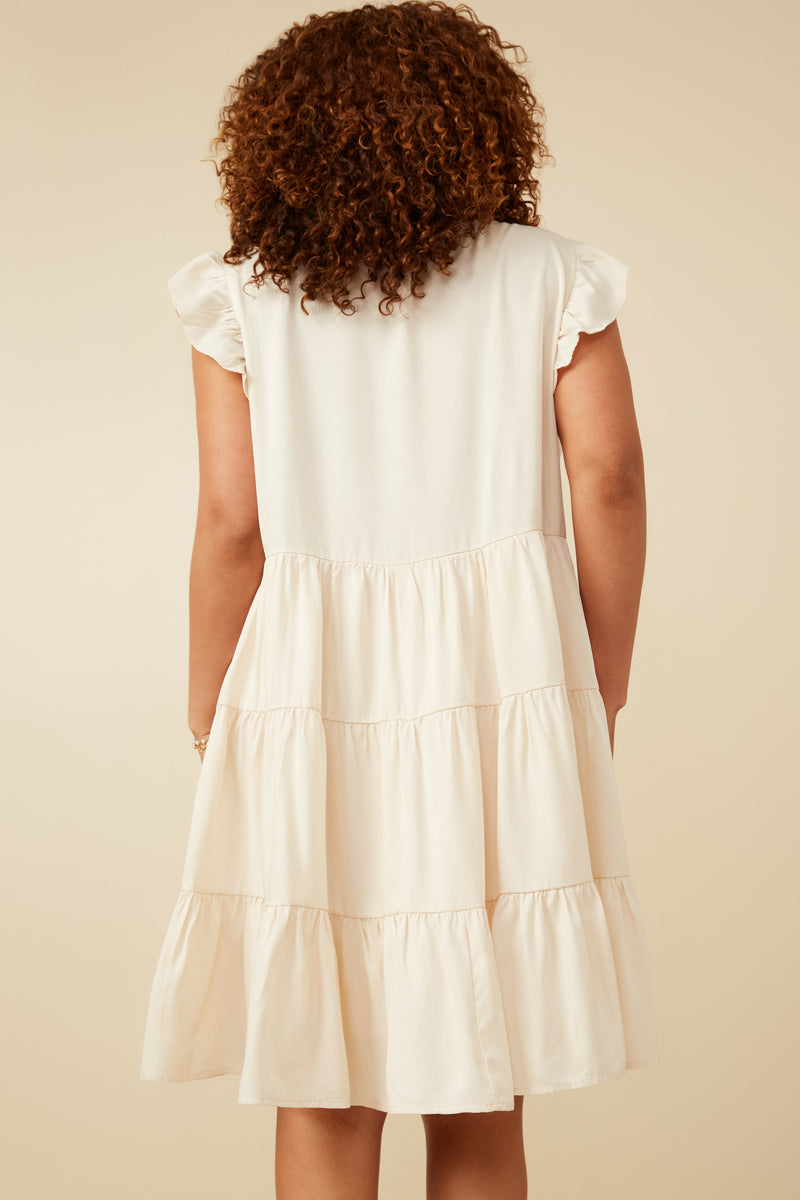 Womens Ruffled Tank Dress| Mommy and Me Ivory / L