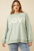 Plus Love Patched French Terry Sweatshirt Front