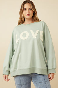 Plus Love Patched French Terry Sweatshirt Front
