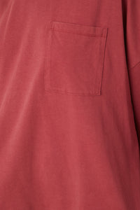 Womens Drop Shoulder Washed Long Sleeve Knit T Shirt Detail