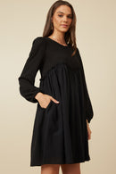 Womens Mix Media Ruffled Sweet Heart Line Dress Pose