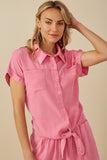 Womens Garment Dyed Dolman Cut Shirt