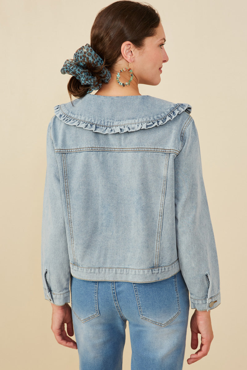 Ruffle Collar Denim Jacket | Mommy And Me – Hayden Girls