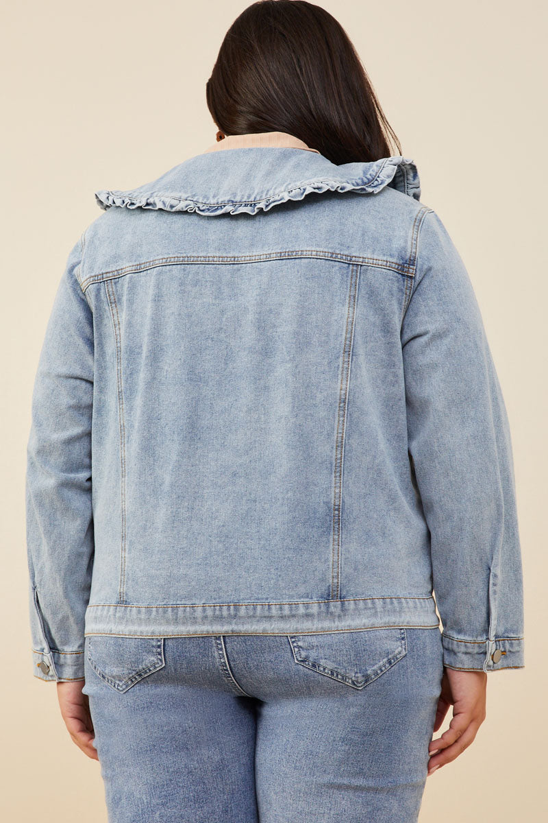 Hayeden Callar Ruffle Collar Denim Jacket | Mommy And Me – Hayden Girls