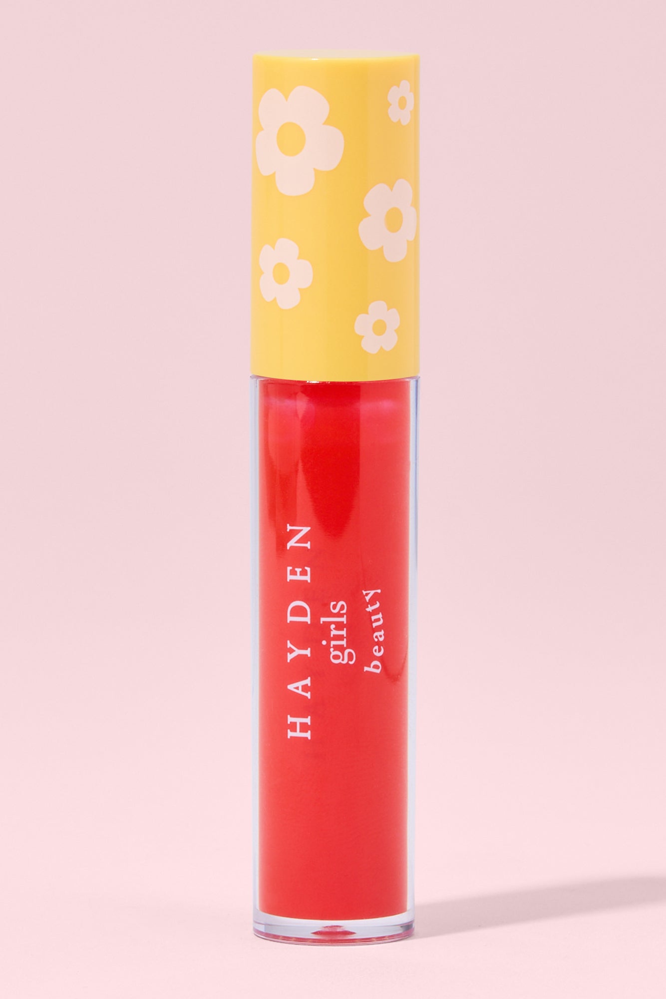 LPG001 Coral Berry Hayden Girls Beauty Hydrating Glossy Lip Gloss Flat Lay