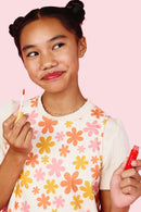 LPG001 Coral Berry Hayden Girls Beauty Hydrating Glossy Lip Gloss Product in Hand