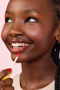 LPG001 Red Cranberry Hayden Girls Beauty Hydrating Glossy Lip Gloss Swatch View