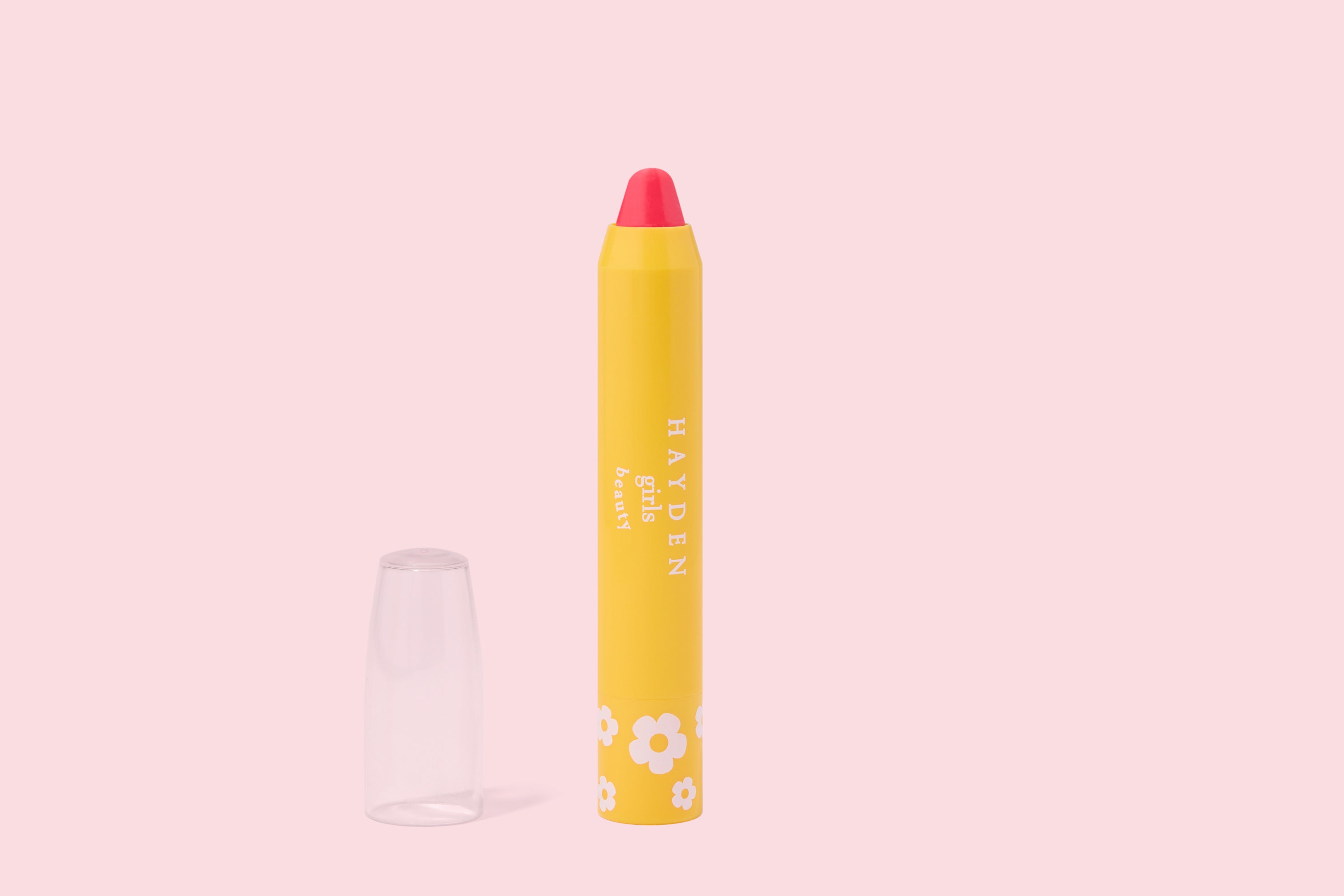 LPG002 Morning Pink Hayden Girls Beauty Moisturizing Crayon Lip Balm Open Product
