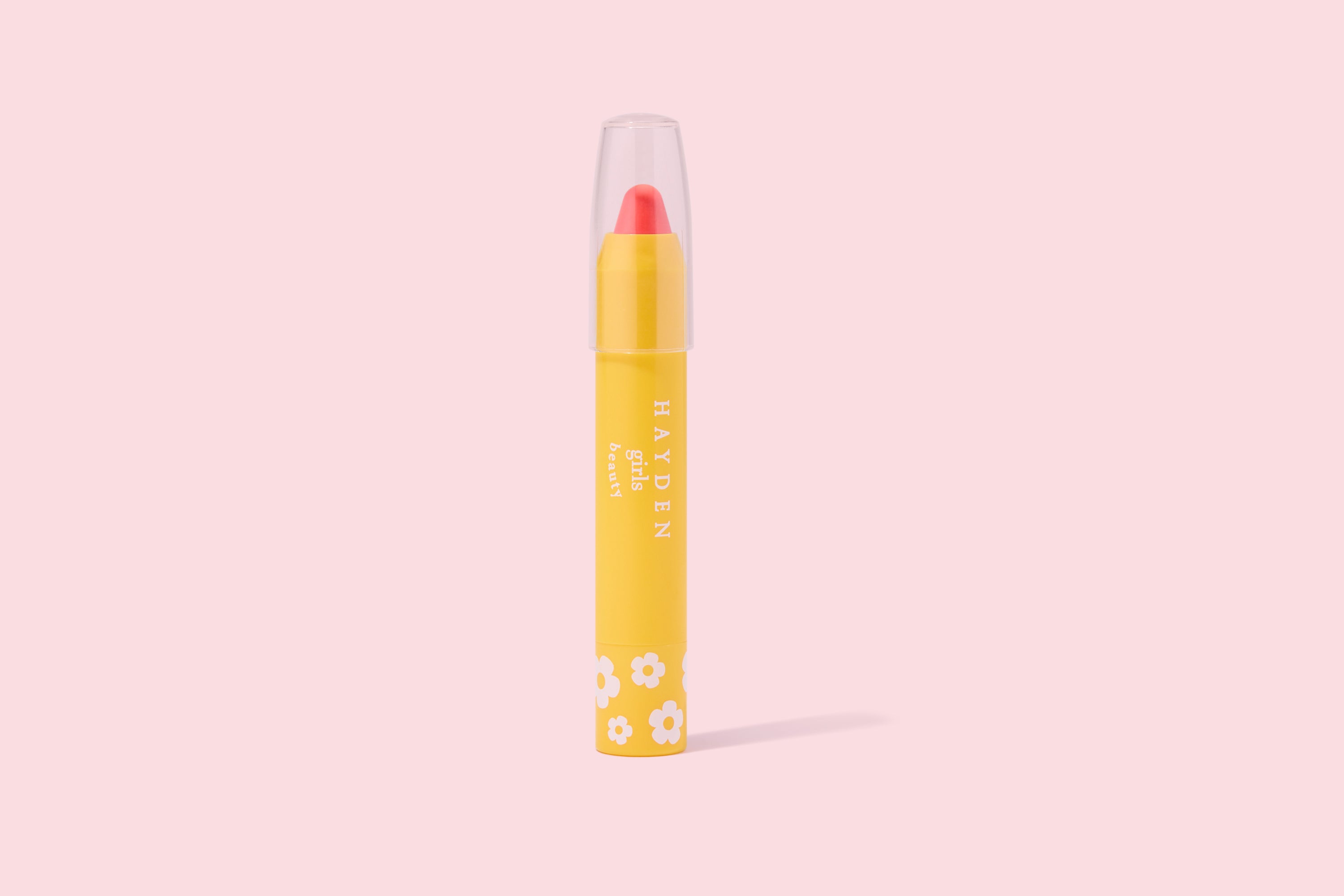 LPG002 Sunrise Coral Hayden Girls Beauty Moisturizing Crayon Lip Balm Flat Lay