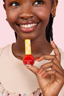 NPG001 Cherry Glow Hayden Girls Beauty Water Based Dazzling Nail Polish Swatch View