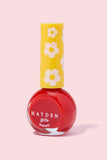 NPG001 Cherry Glow Hayden Girls Beauty Water Based Dazzling Nail Polish Flat Lay