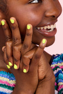 NPG001 Lemon Glow Hayden Girls Beauty Water Based Dazzling Nail Polish Close-Up