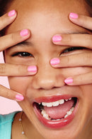 NPG001 Pink Glow Hayden Girls Beauty Water Based Dazzling Nail Polish Close-Up