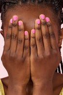 NPG001 Pink Glow Hayden Girls Beauty Water Based Dazzling Nail Polish Swatch View