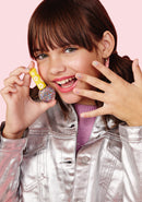 NPG001 Rainbow Confetti Hayden Girls Beauty Water Based Dazzling Nail Polish Swatch View