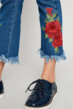G2162 MID DENIM Rose Embroidered Jeans Alternate Angle