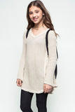 G3009 STONE Knit Top Front