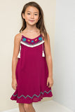 G3096 BERRY Embroidered Tank Dress Front