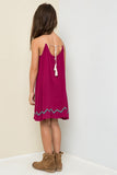 G3096 BERRY Embroidered Tank Dress Back