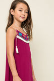 G3096 BERRY Embroidered Tank Dress Side
