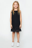 G3952 BLACK Denim Sleeveless Dress Alternate Angle