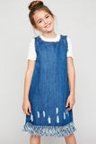 G3952 MID DENIM Denim Sleeveless Dress Front