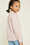 G4408-PINK Printed Button-Down Scallop Top Back