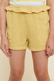 Linen Ruffle Trouser Shorts