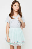 G5063 Mint Girls Tutu Skirt With Pom-Poms Front