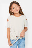 G5173 SAGE Front Tie Knit T-Shirt Front