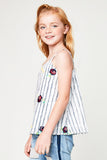 G5347 Yellow Mix Girls Embroidered Tank Top Side