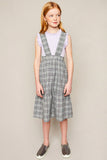 G5875 Grey Tiered Glen Check Overall Dress Front