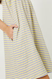 GDJ3430 Lemon Girls Gauze Stripe Babydoll Mini Dress Detail