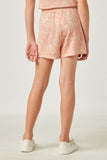 GDN4514 Coral Girls Zigzag Printed French Terry Shorts Back