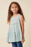 GDY5886 SAGE Girls Textured Knit Babydoll Tank Front
