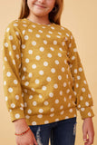 Girls Polka Dot Raglan French Terry Sweatshirt Detail