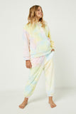 GY2360 Cream Mix Girls Tie Dye Fleece Joggers Full Body