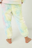 GY2360 Cream Mix Girls Tie Dye Fleece Joggers Back