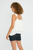 GY2751 Off White Girls Embroidered Tiered Pleated Tank Back