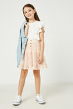 GY2799 Blush Girls Embroidered Chiffon Skirt Full Body