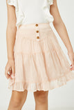 GY2799 Blush Girls Embroidered Chiffon Skirt Close Up