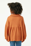 GY5187 RUST Girls Ribbed Mock Neck Long Sleeve Knit Top Back