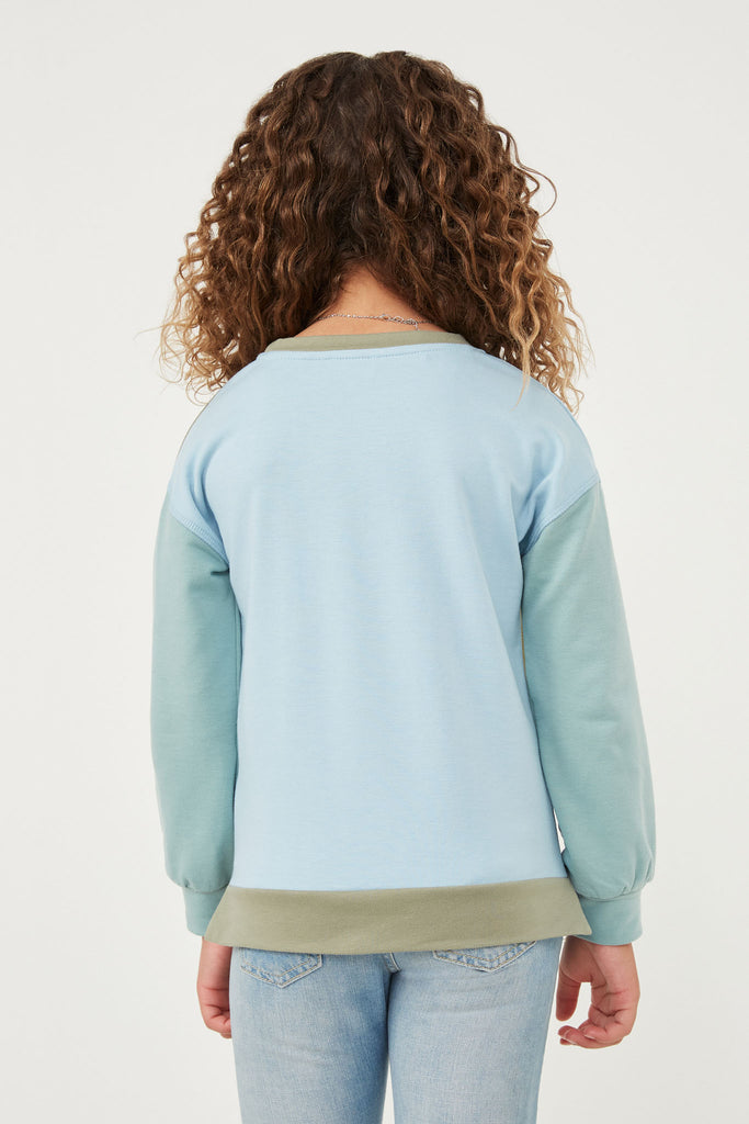 Color Blocked French Terry Pullover Top