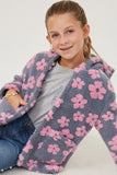 Girls All Over Floral Fleece Hooded Jacket Pose