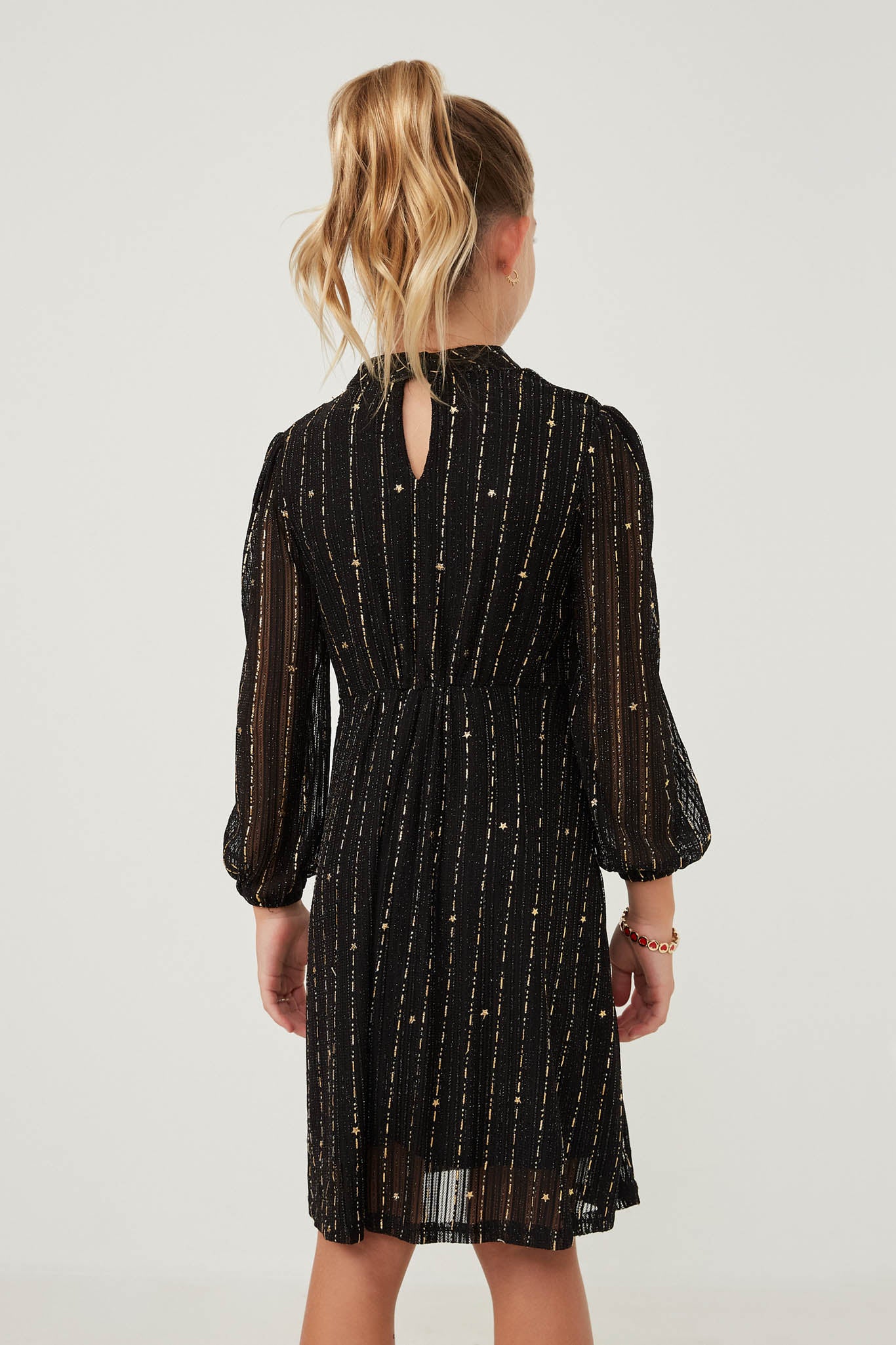 Girls Long Sleeve Metallic Dresses | Cute Girls' Clothes Black / L Black *Girl's Dresses Midi Dresses Hayden Girls Girls Long Sleeve Metallic Dresses | Cute Girls' Clothes Black / L Black *Girl's Dresses Midi Dresses Hayden Girls